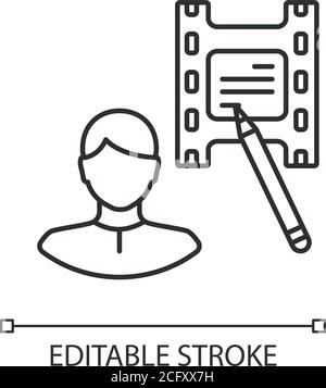 Screenwriter linear icon Stock Vector