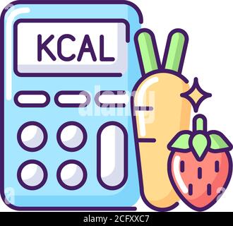 Calories RGB color icon Stock Vector