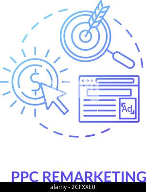 PPC Remarketing concept icon Stock Vector