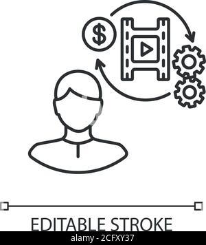 Producer linear icon Stock Vector