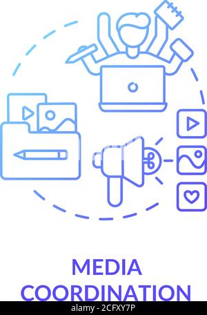 Media coordination concept icon Stock Vector