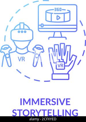 Immersive storytelling concept icon Stock Vector