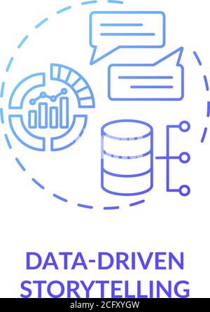 Data-driven storytelling concept icon Stock Vector