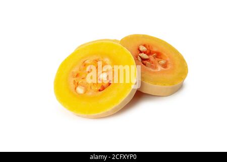 Butternut squash and seeds isolated on white background Stock Photo