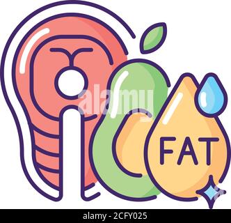 Fats RGB color icon Stock Vector