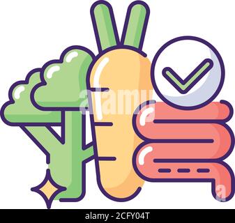 Fibre RGB color icon Stock Vector