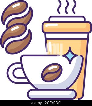 Caffeine RGB color icon Stock Vector