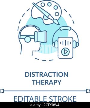 Distraction therapy concept icon Stock Vector