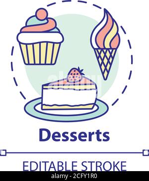 Desserts concept icon Stock Vector