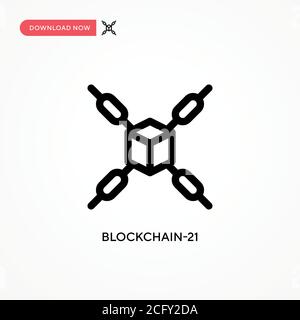 Blockchain-21 Simple vector icon. Modern, simple flat vector illustration for web site or mobile app Stock Vector