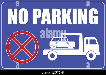 no parking sign, tow away caution - vector illustration Stock Vector