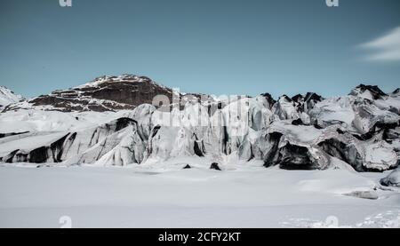 Solheimajokull glacier, south od Iceland Stock Photo