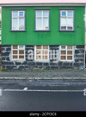 Tipical houses in the center of Reykjavik, Iceland Stock Photo