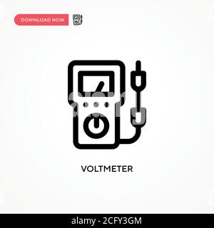 Voltmeter Simple vector icon. Modern, simple flat vector illustration for web site or mobile app Stock Vector
