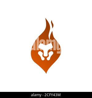 Lion head - vector logo template creative illustration. Animal wild cat face graphic sign. Pride, strong, power concept symbol. Design element. Stock Vector