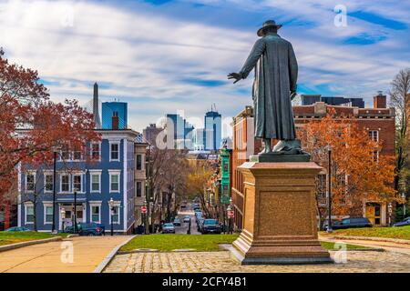 Bunker Hill, Boston, Massachusetts, USA during autumn season. Stock Photo
