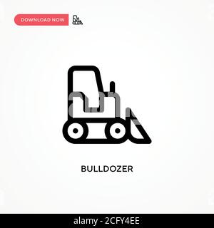 Bulldozer Simple vector icon. Modern, simple flat vector illustration for web site or mobile app Stock Vector