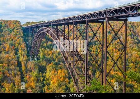 New River Gorge, West Virginia, USA with the bridge in autumn. Stock Photo