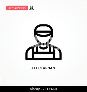 Electrician Simple vector icon. Modern, simple flat vector illustration for web site or mobile app Stock Vector