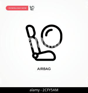 Airbag Simple vector icon. Modern, simple flat vector illustration for web site or mobile app Stock Vector