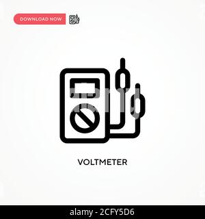 Voltmeter Simple vector icon. Modern, simple flat vector illustration for web site or mobile app Stock Vector