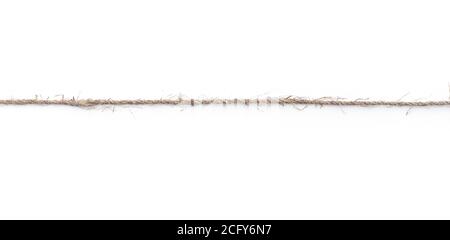 Thin canvas rope isolated on white Stock Photo