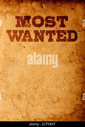 Vintage most wanted poster Stock Photo