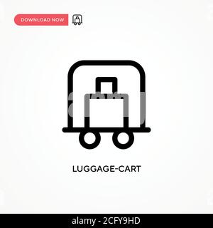 Luggage-cart Simple vector icon. Modern, simple flat vector illustration for web site or mobile app Stock Vector