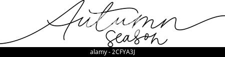Autumn season ink pen vector lettering.  Stock Vector