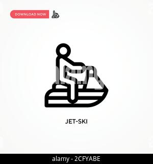 Jet-ski Simple vector icon. Modern, simple flat vector illustration for web site or mobile app Stock Vector