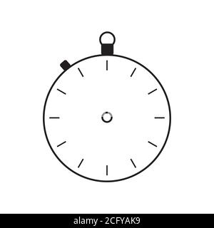 Timer vintage vector icon isolated. Stopwatch thin black symbol Stock Vector