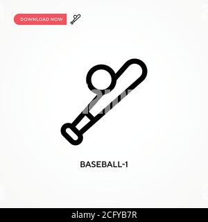 Baseball-1 Simple vector icon. Modern, simple flat vector illustration for web site or mobile app Stock Vector