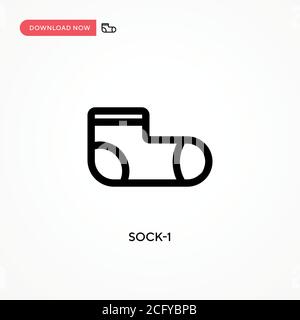Sock-1 Simple vector icon. Modern, simple flat vector illustration for web site or mobile app Stock Vector