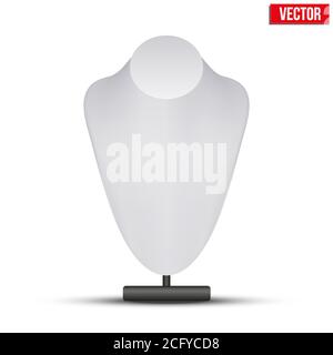 Realistic white dummy necklace bust. Vector Illustration. Stock Vector
