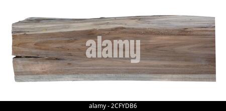 oak wood plank isolated on white background. wood texture with clipping path. For add text or design. Stock Photo