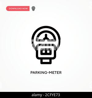Parking-meter Simple vector icon. Modern, simple flat vector illustration for web site or mobile app Stock Vector