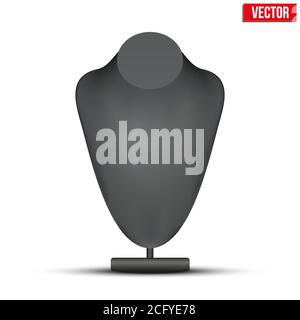 Realistic black dummy necklace bust. Vector Illustration. Stock Vector