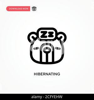 Hibernating Simple vector icon. Modern, simple flat vector illustration for web site or mobile app Stock Vector