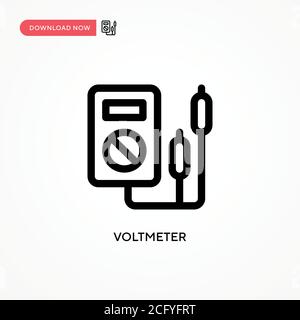 Voltmeter Simple vector icon. Modern, simple flat vector illustration for web site or mobile app Stock Vector