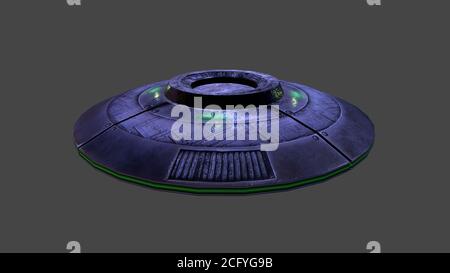 3d render stylized sci-fi spaceship Stock Photo