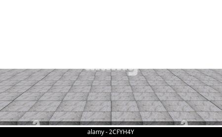 Empty concrete flooring top isolated on white background for display or mockup product. Stock Photo