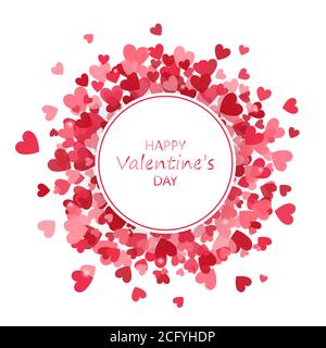 Hearts round frame. Valentine's Day banner. Love background. Vector illustration Stock Vector