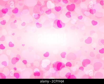 Love and Valentine's Day background with pink hearts and space for text. Love frame. Vector background Stock Vector