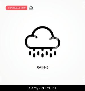 Rain-5 Simple vector icon. Modern, simple flat vector illustration for web site or mobile app Stock Vector
