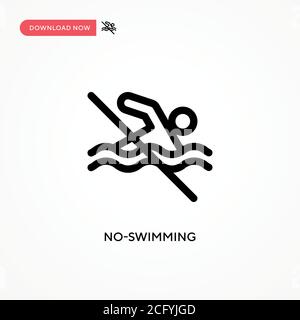 No-swimming Simple vector icon. Modern, simple flat vector illustration for web site or mobile app Stock Vector