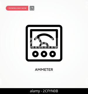 Ammeter Simple vector icon. Modern, simple flat vector illustration for web site or mobile app Stock Vector
