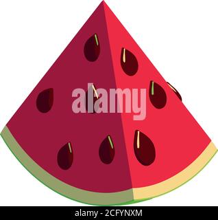 Piece watermelon icon. Isometric of piece watermelon vector icon for web design isolated on white background Stock Vector