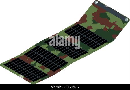 Solar battery camera charger icon. Isometric of solar battery camera charger vector icon for web design isolated on white background Stock Vector