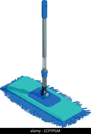 Cleaning mop icon. Isometric of cleaning mop vector icon for web design isolated on white background Stock Vector