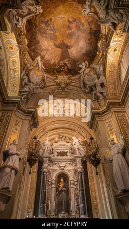 RAVENNA, ITALY - JANUARY 28, 2020: The  of baroque side chapel of St. Anthony in the church Basilica of Sant Apolinare Nuovo. Stock Photo